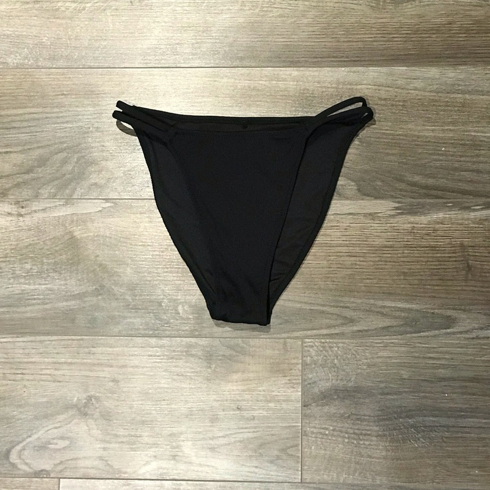 SIMONS black high rise bikini bottom